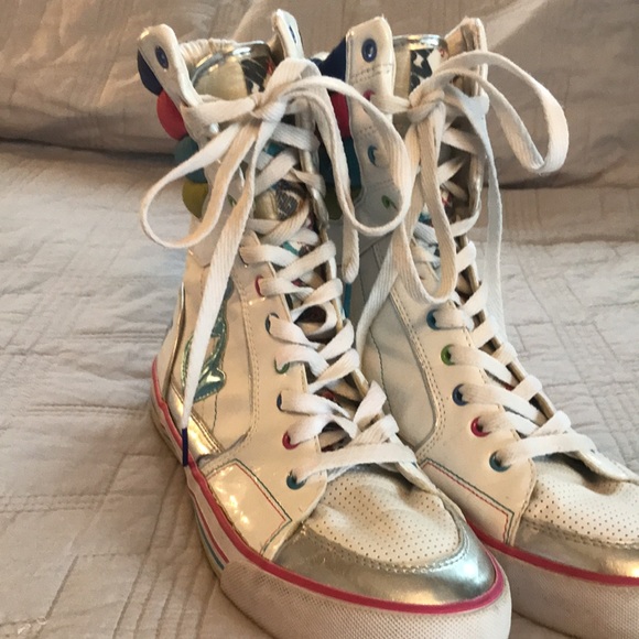 Baby Phat high top tennis shoes sneakers colorful 8.5 rainbow - Picture 9 of 11